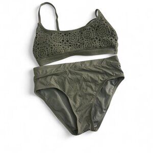 olive green freshwater bikini set